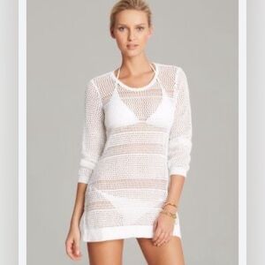 Tommy Bahama White Mesh Swim Cover-Up